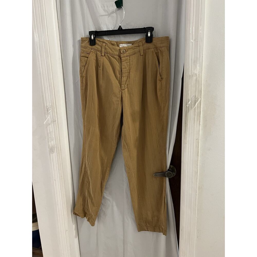 Anthropologie High Waist Pants Women's Size M Cedar Brown Tapered Leg - Picture 2 of 11